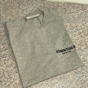 Fear of God Essentials Flocking T-Shirt in Dark Oatmeal